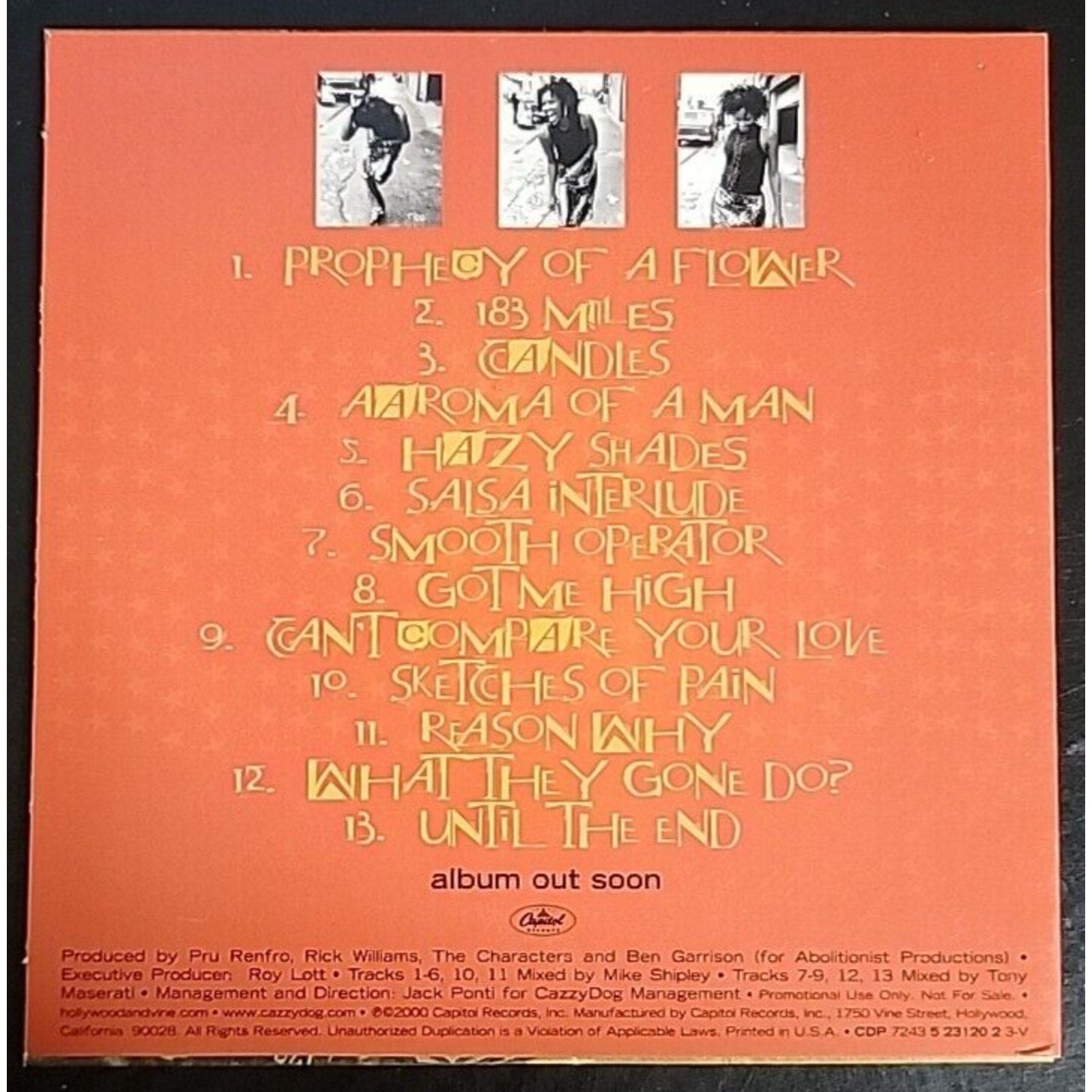 Pru by Pru (CD, Nov-2000, Capitol) Promo CD