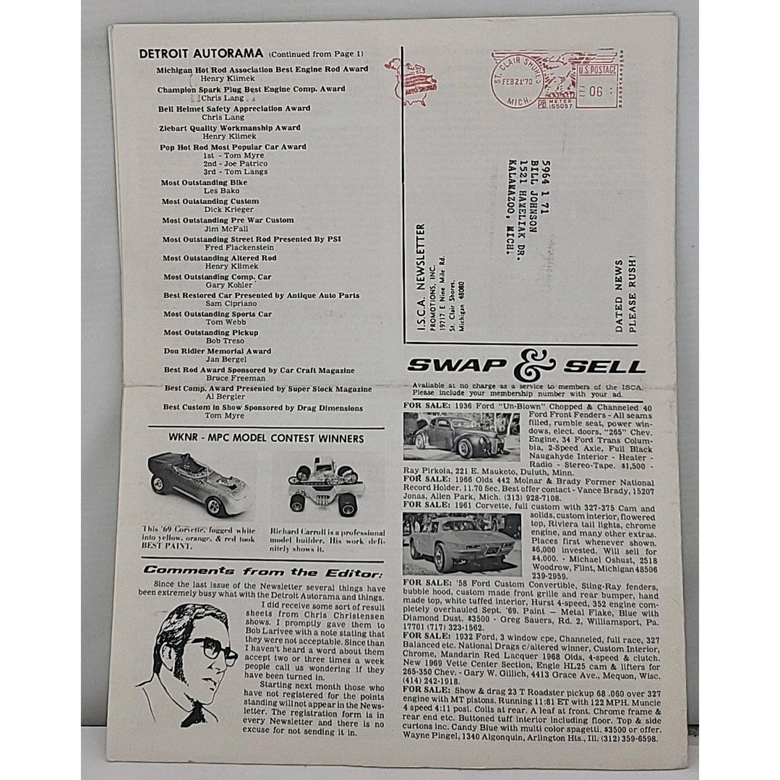 ISCA Newsletter January 1970 Volume X Number 5