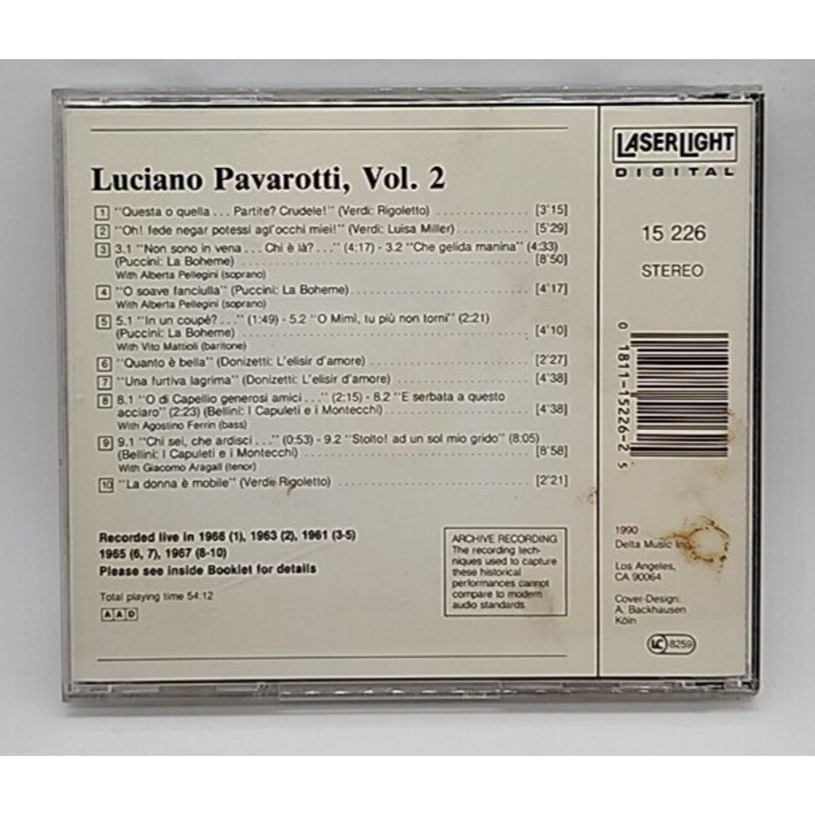 Luciano Pavarotti : Live Recordings 1961 -1967 Volume 2 (CD)