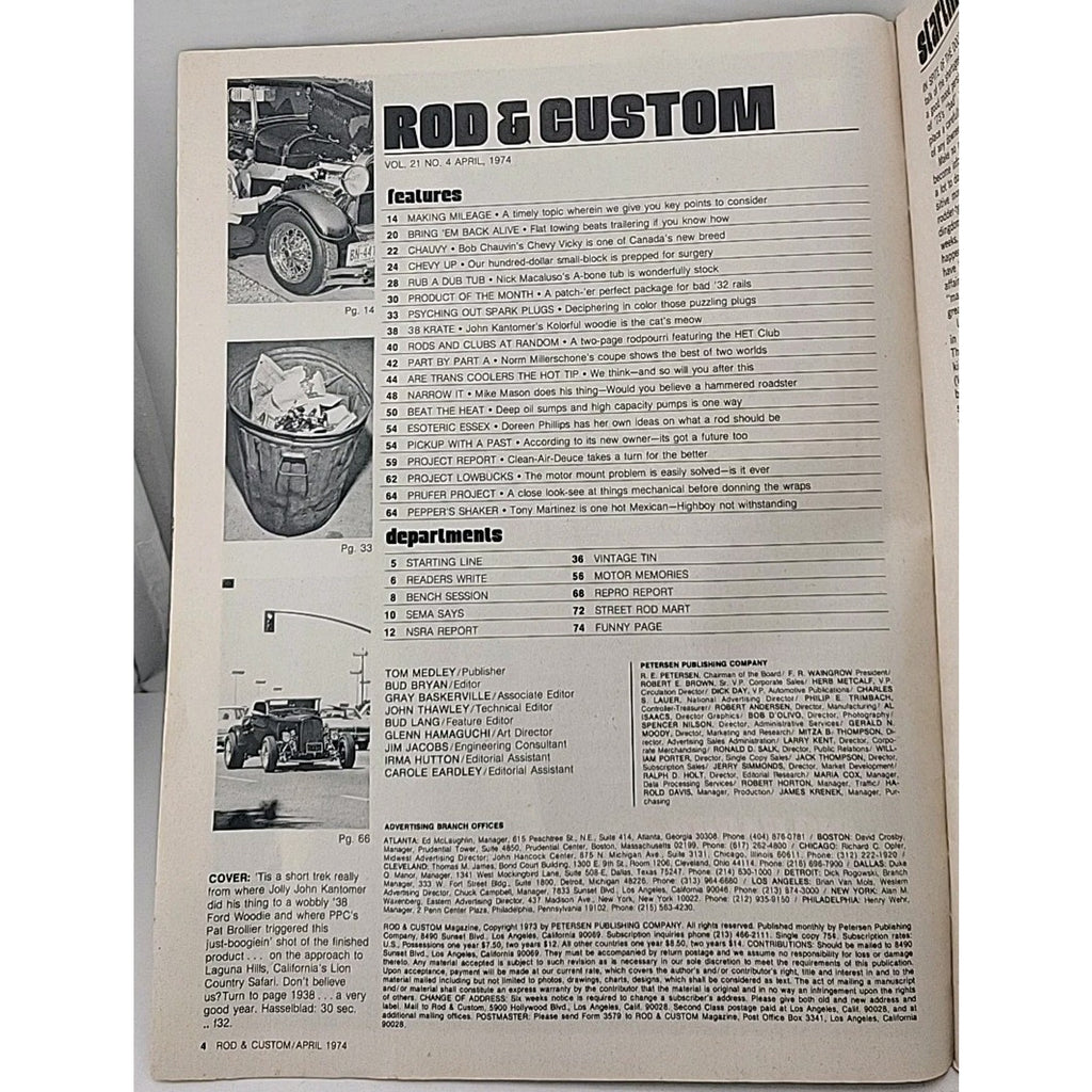 Rod & Custom Magazine - April 1974 - Vol. 21 No. 4