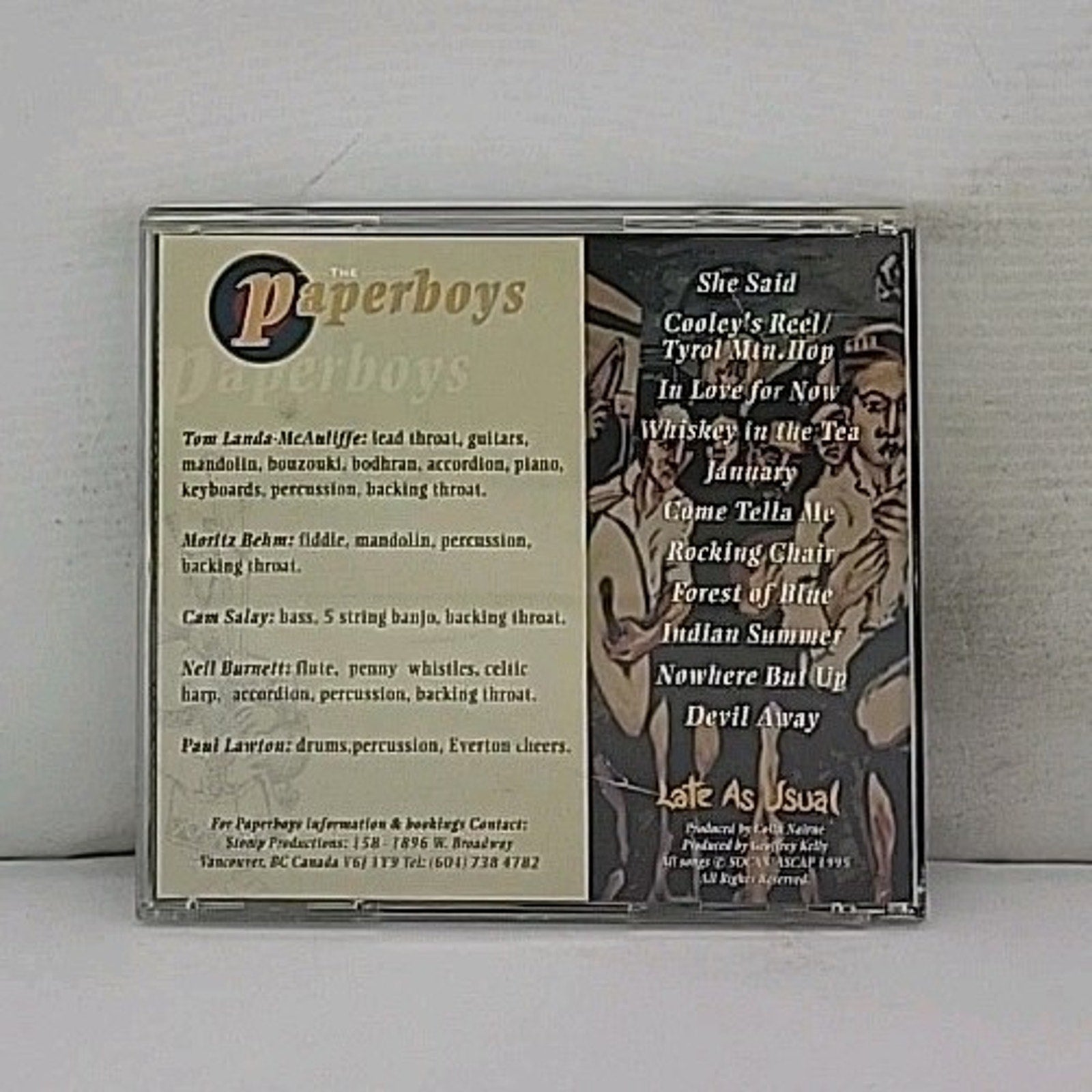 The Paperboys Late As Usual CD Canadian Folk Celtic Music