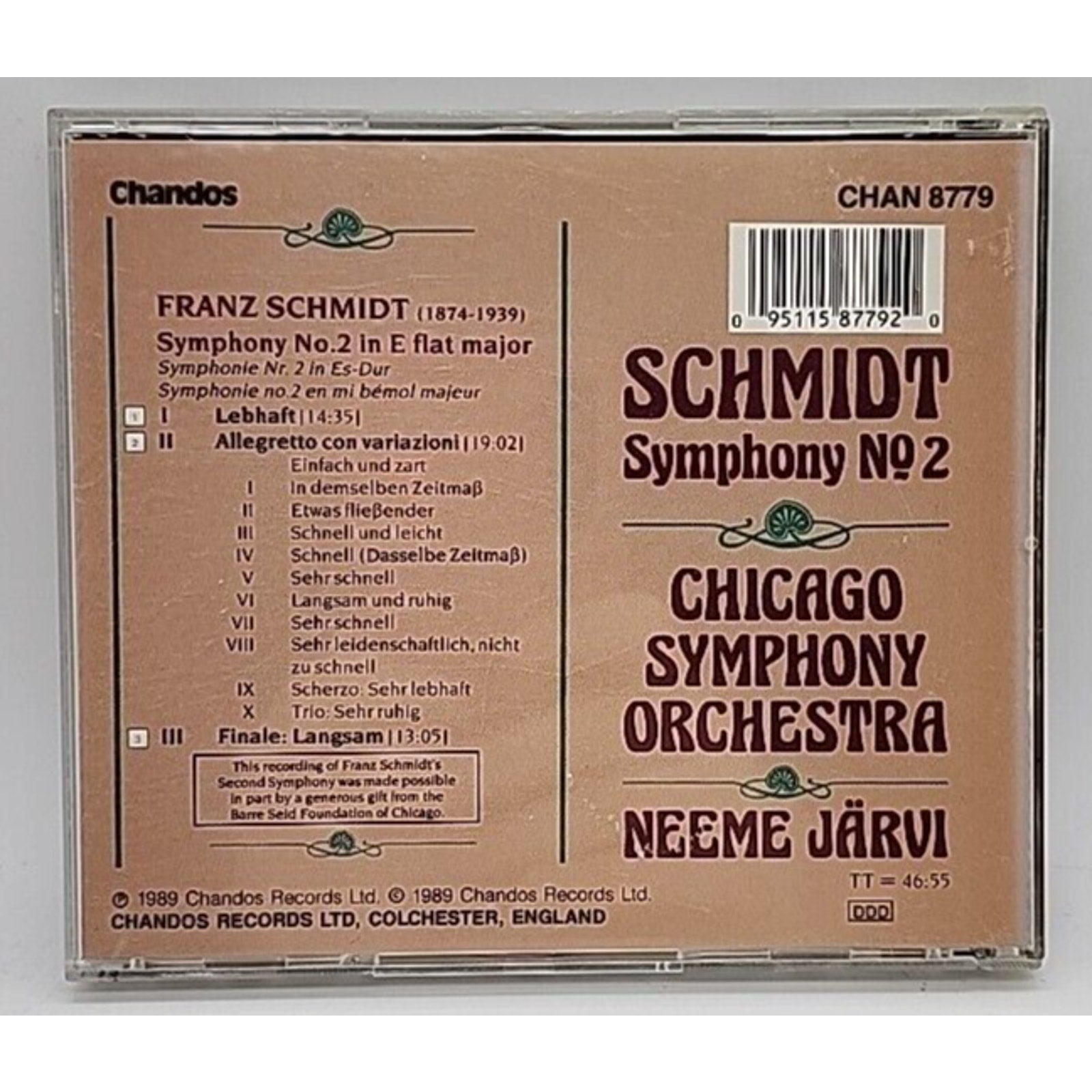 Sym 2 by Schmidt / Jarvi / Cso (CD, 1992)