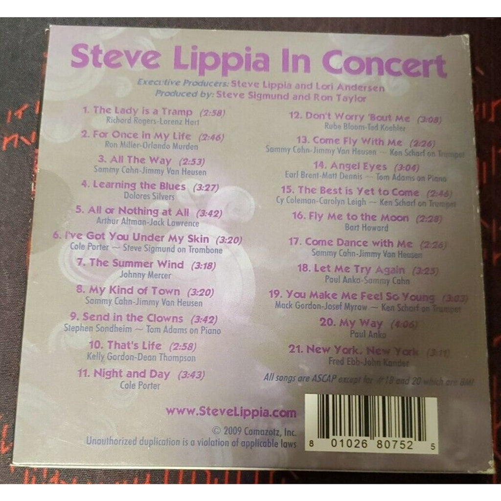 In Concert by Steve Lippia (CD, 2009)
