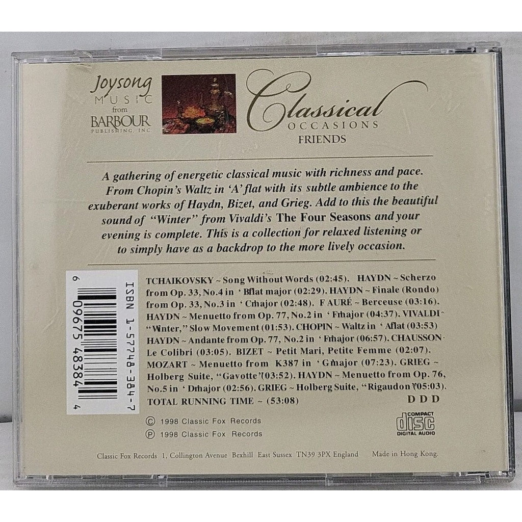 Classical Occasions Friends CD Delightful Music for Entertaining