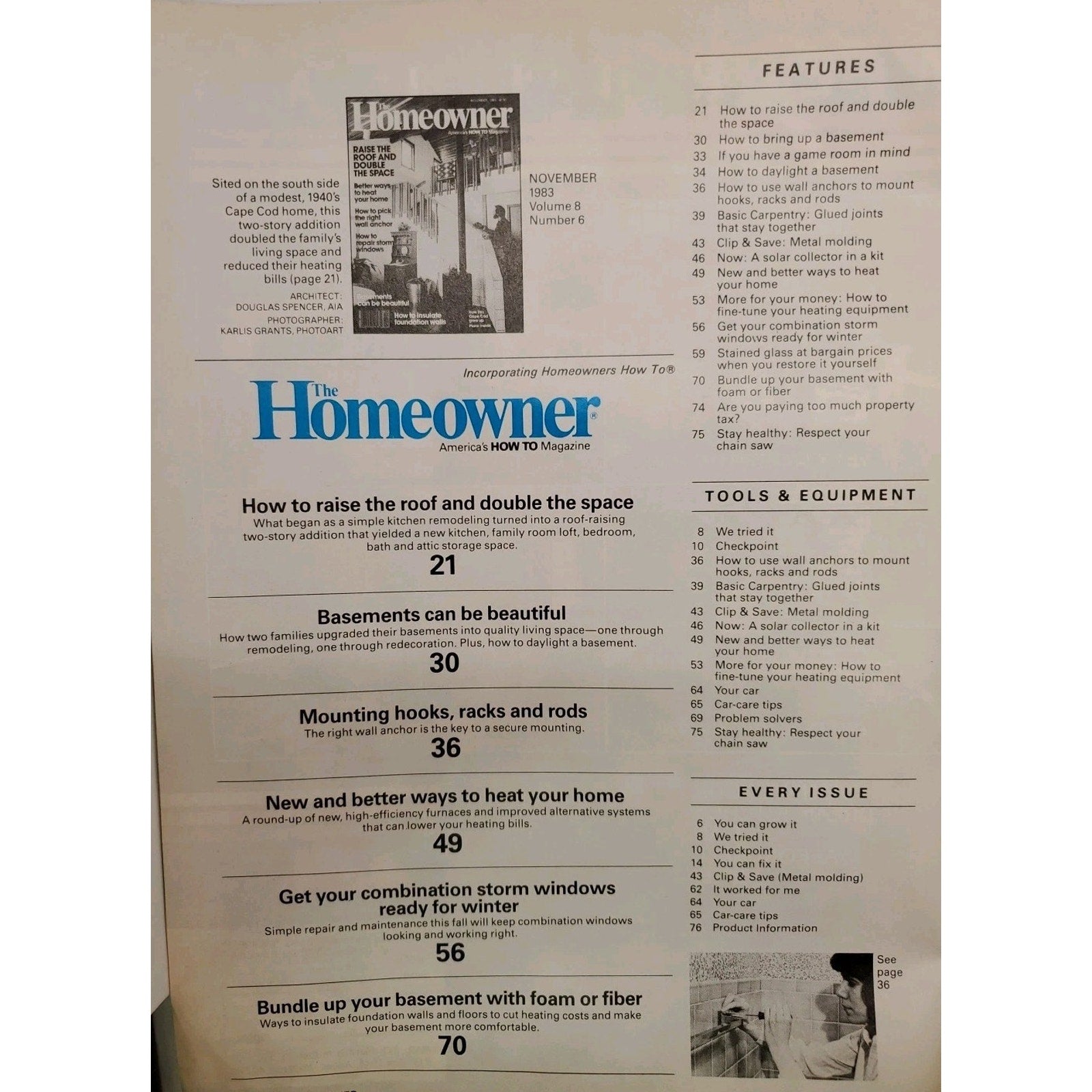 The Homeowner How-To Magazine November 1983 Raise The Roof And Double The Space