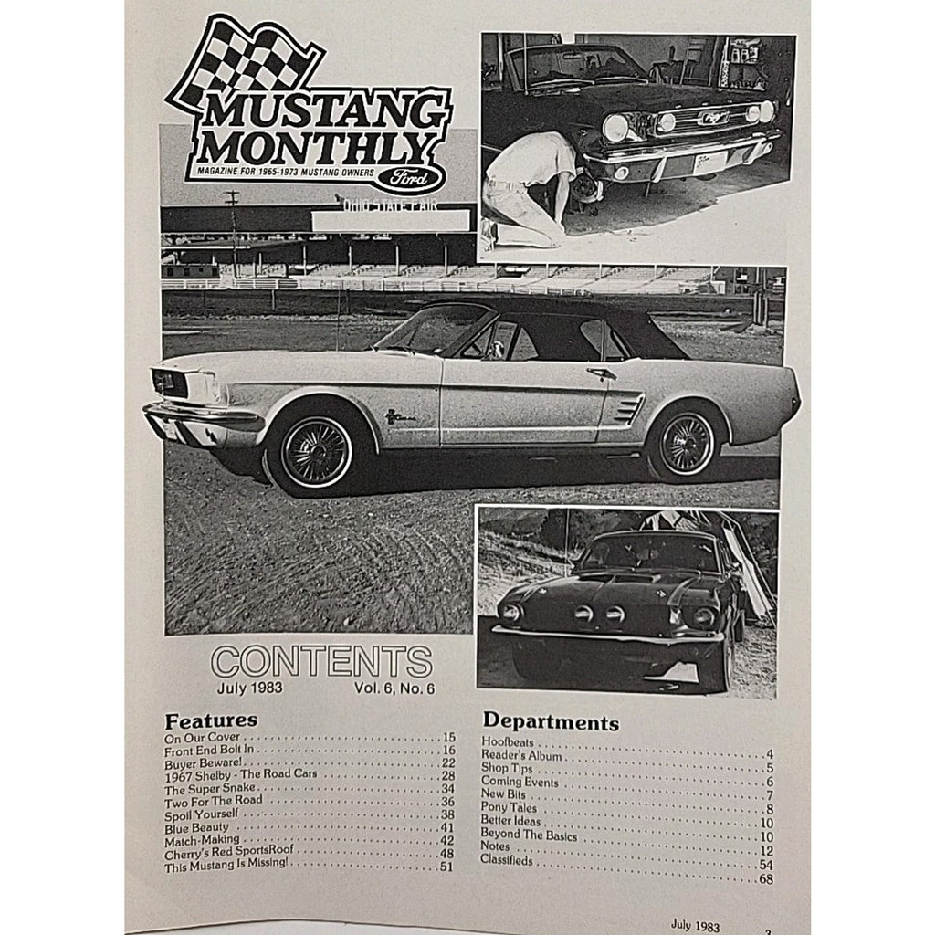 Mustang Monthly Magazine - July 1983 - Vol. 6 No. 6