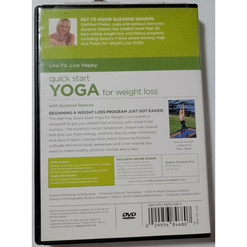 Quick Start Yoga For Weight Loss With Suzanne Deason (DVD)