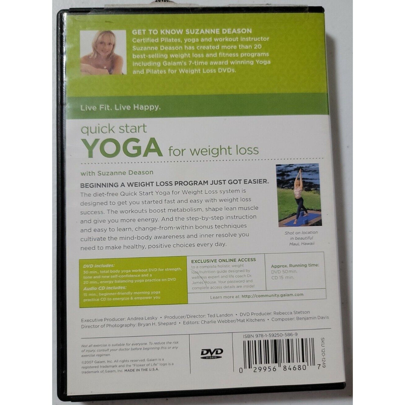 Quick Start Yoga For Weight Loss With Suzanne Deason (DVD)