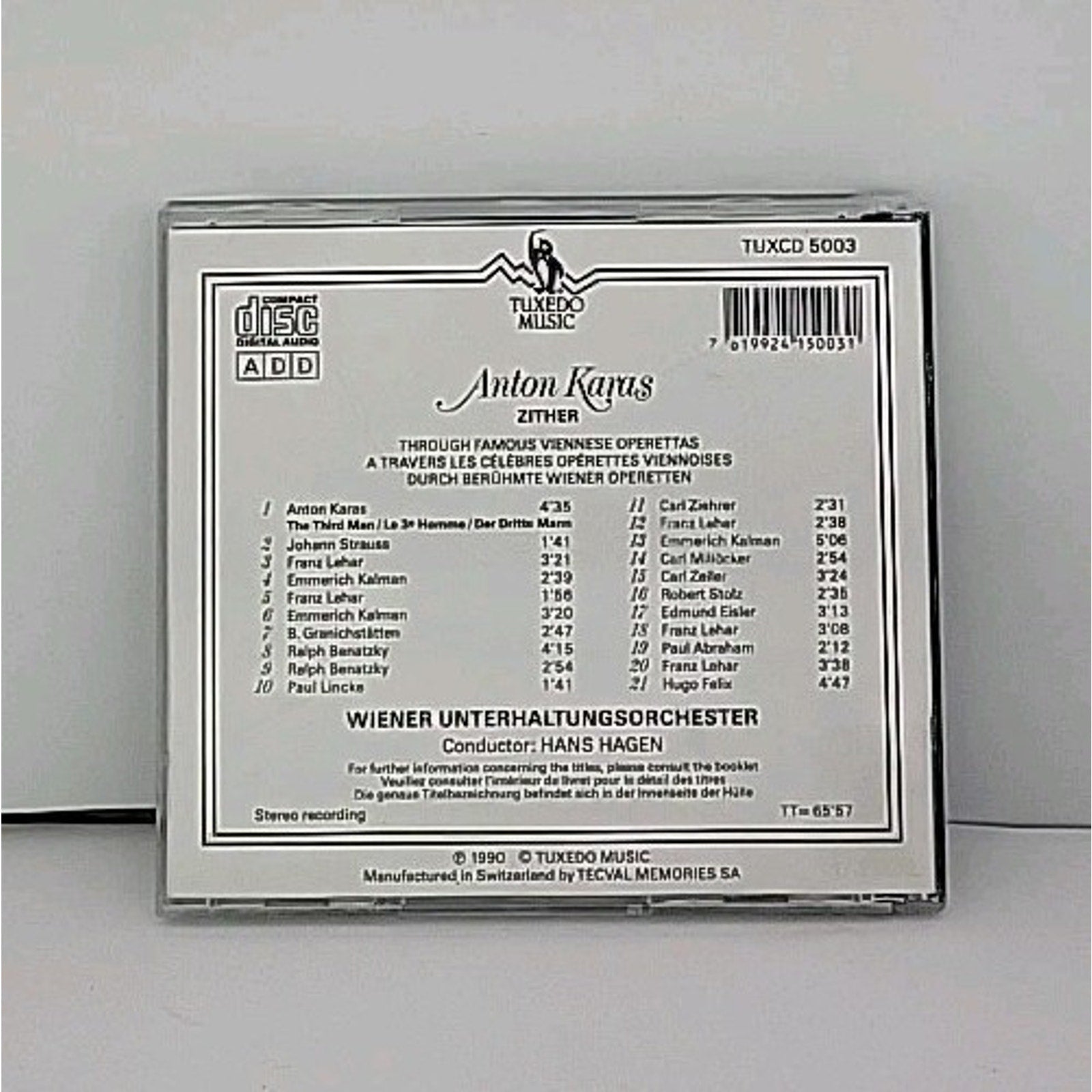 Anton Karas: ZITHER [Viennese Operettas] (Tuxedo CD 1990)