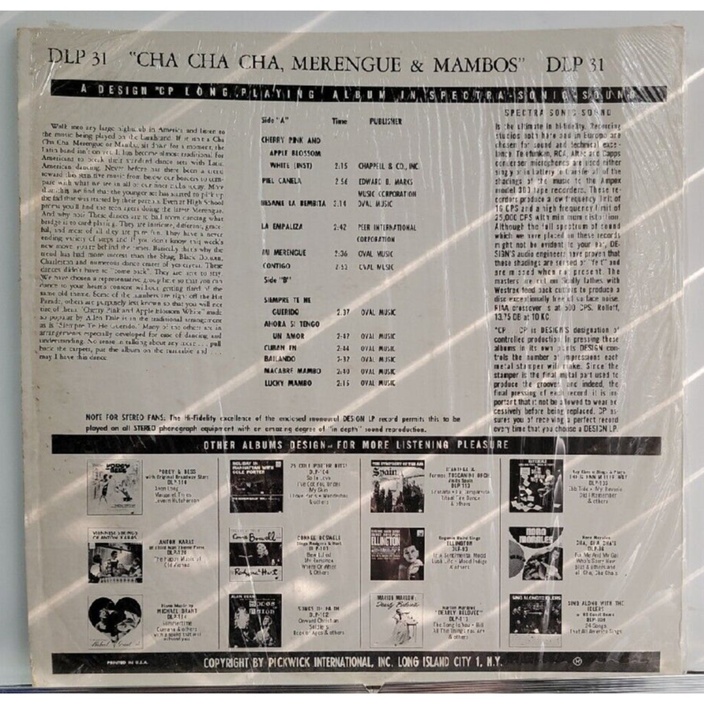 Pupi Lopez and his Orchestra "Cha Cha Cha, Merengues and Mambos" (Record)