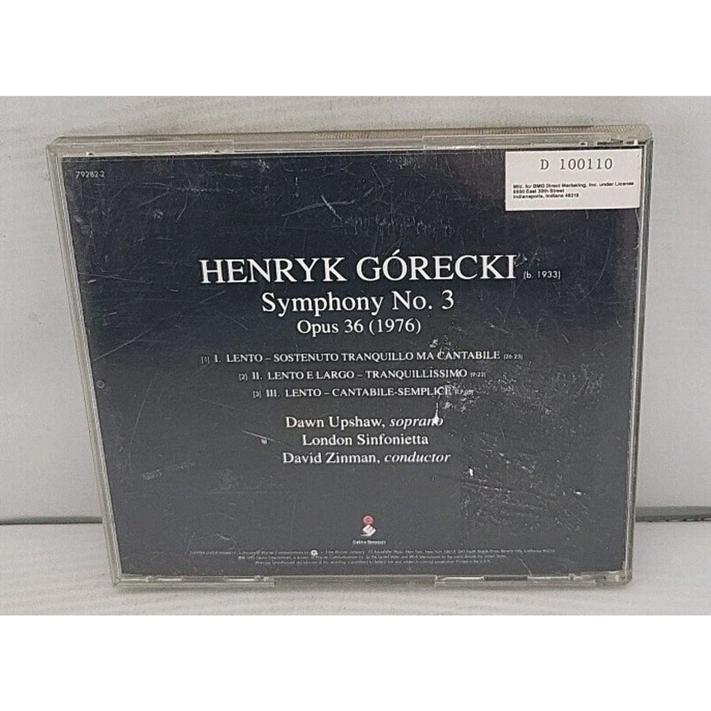 Gorecki: Symphony No. 3 Upshaw / London Sinfonietta/zinman CD