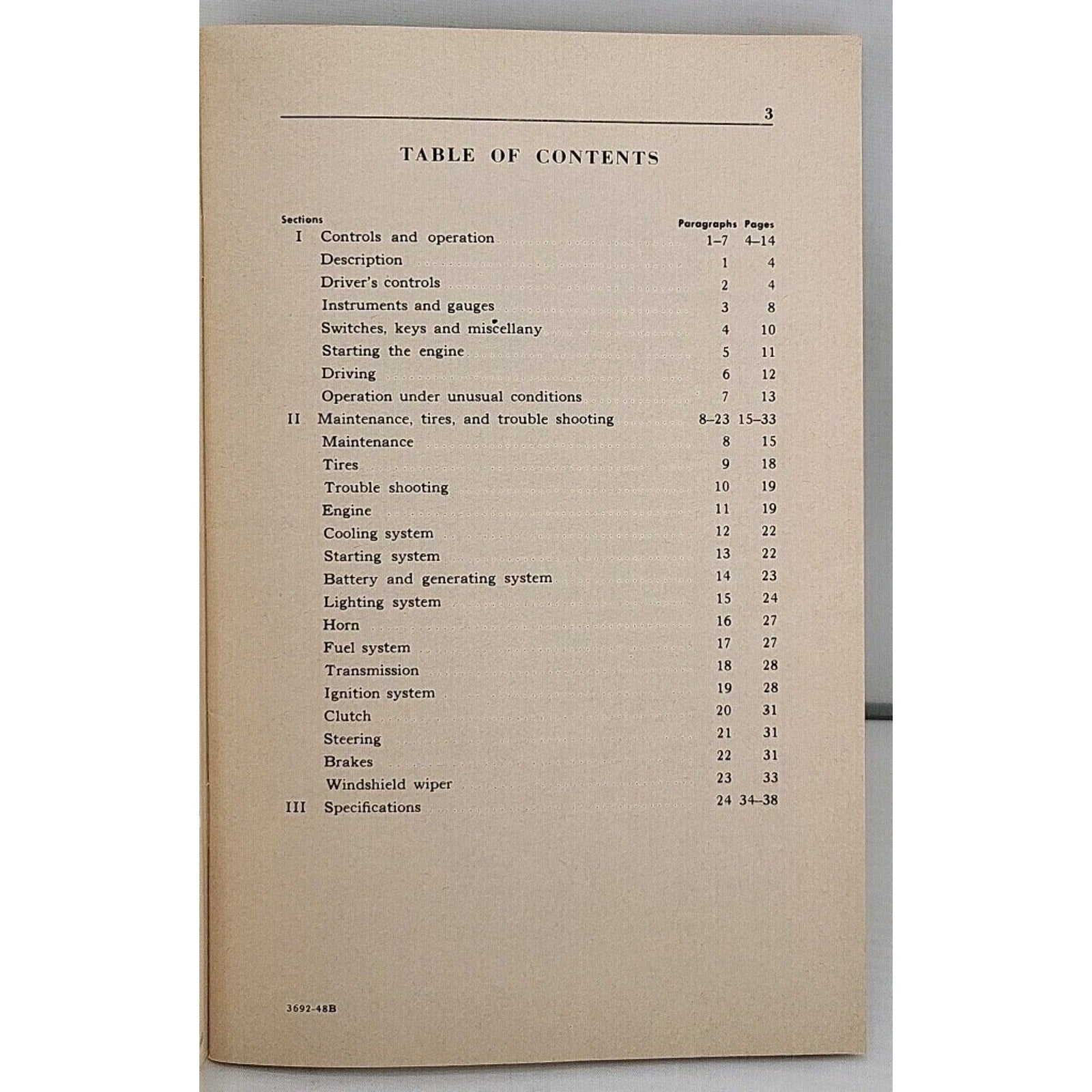 Operator's Manual 1948 Ford V-8 Passenger Car Model 899A