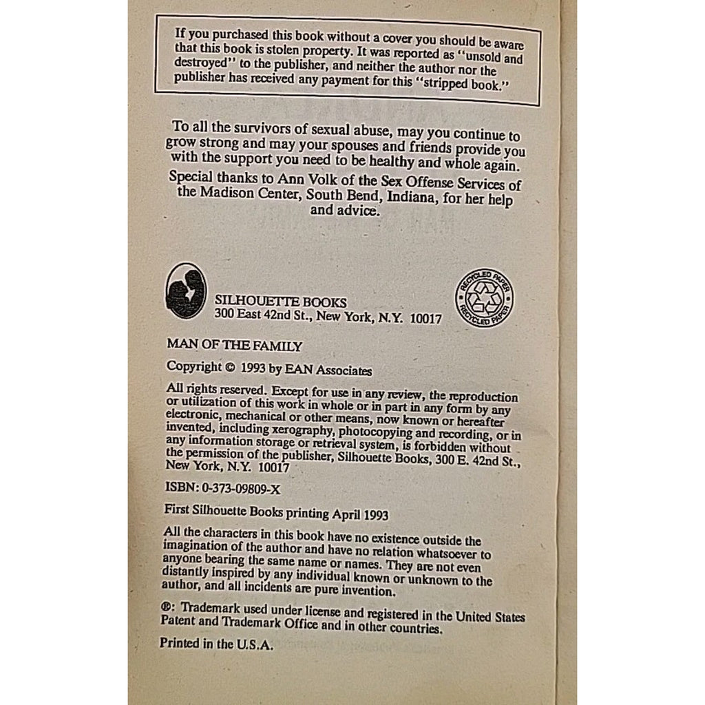 Man of the Family by Andrea Edwards (1993, Mass Market)