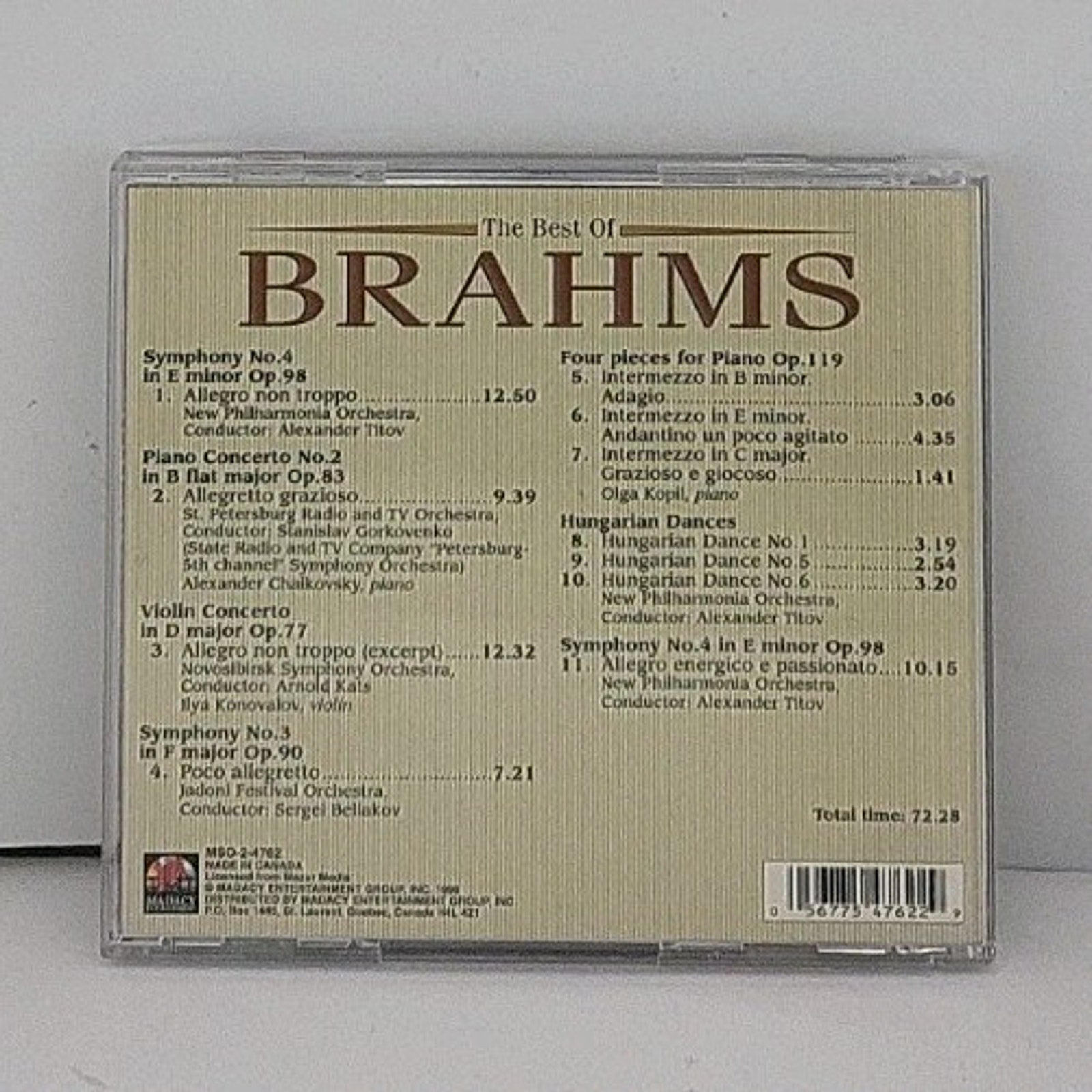 Best of Brahms by J. Brahms (CD, 1999)