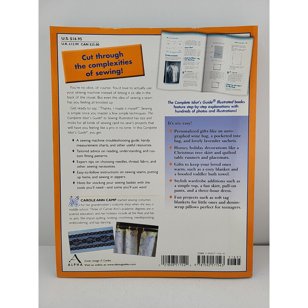 Complete Idiot's Guide to Sewing by Carole Ann Camp (2005, Uk-B Format...