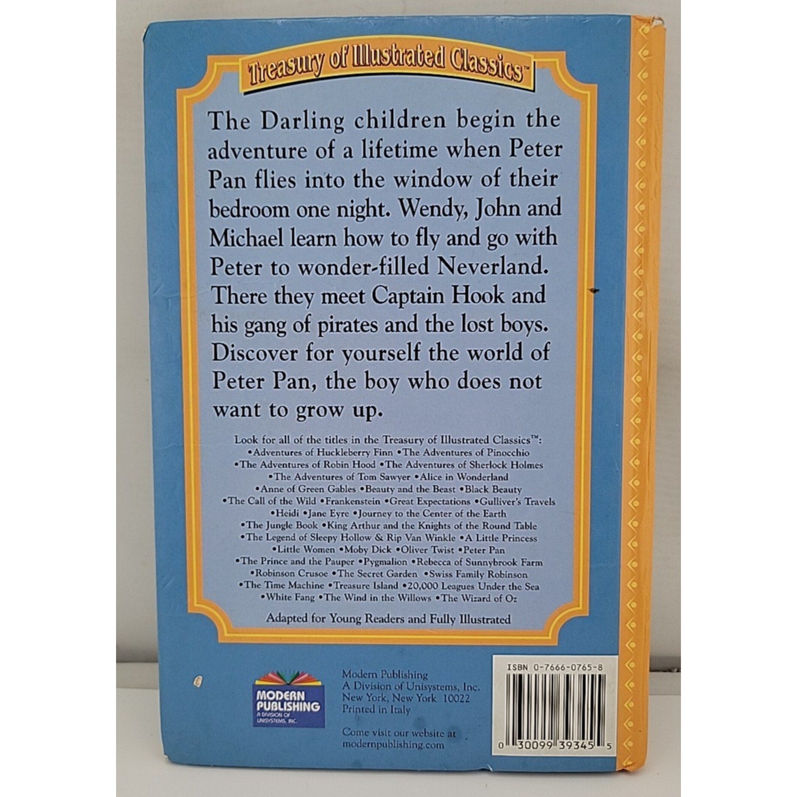 Treasury Of Illustrated Classics Peter Pan Hardcover Book