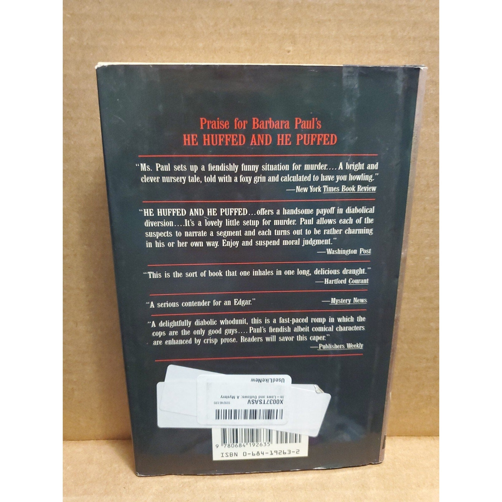 In-Laws and Outlaws by Barbara Paul (1990, Hardcover)