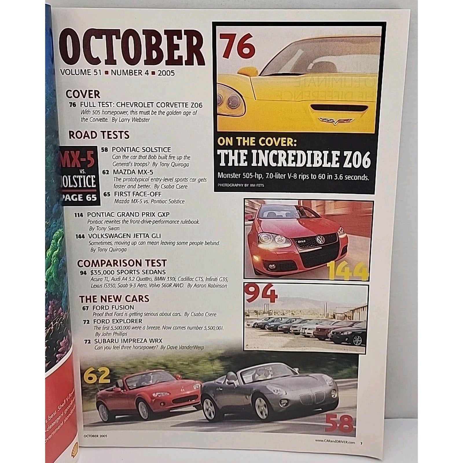 Car And Driver Magazine - October 2005 - Volume 51 Number 4