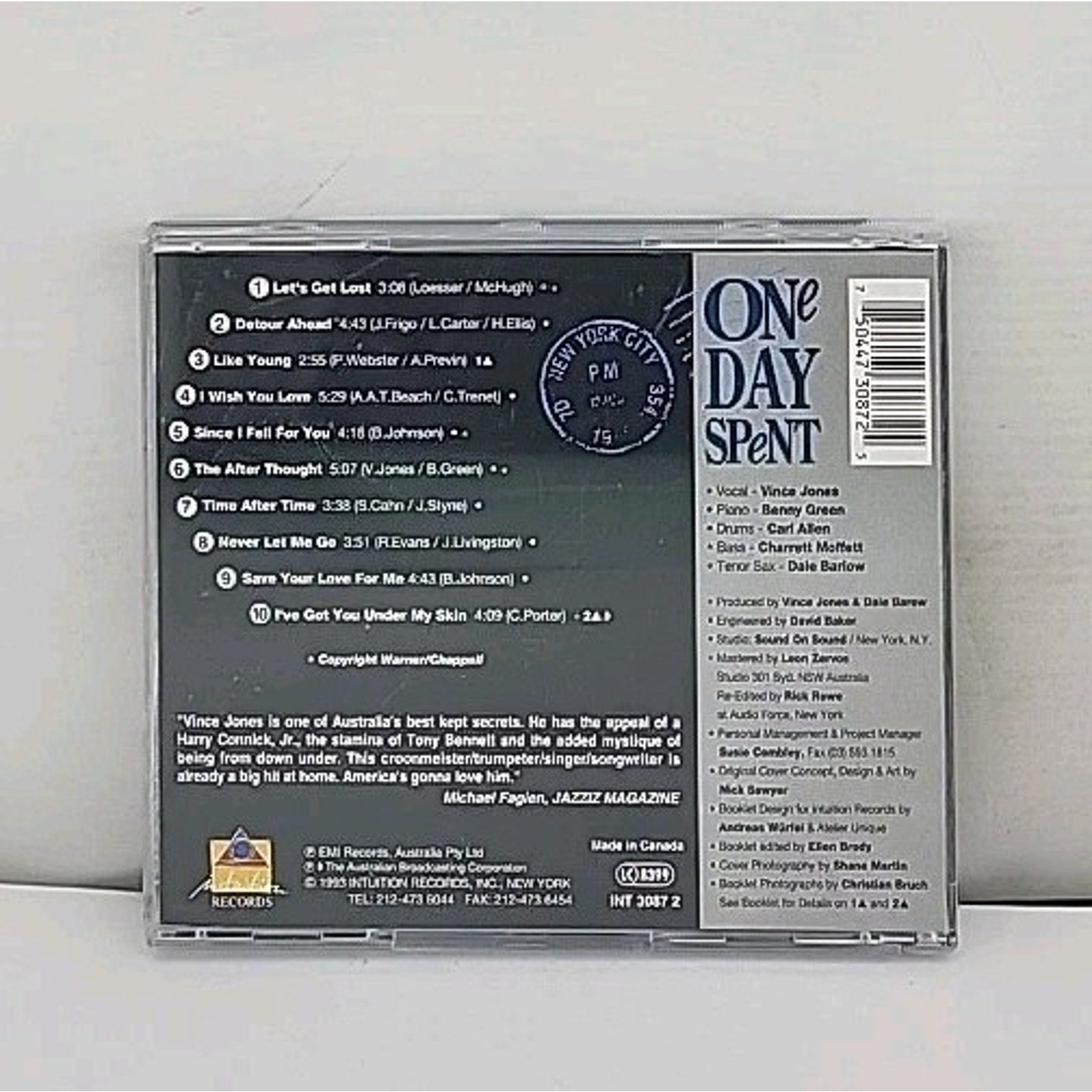 One Day Spent by Vince Jones (CD, 2000)