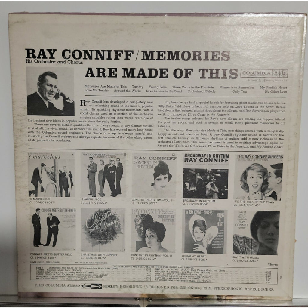 Ray Conniff And His Orchestra And Chorus ‎– Memories Are Made Of This (Vinyl)