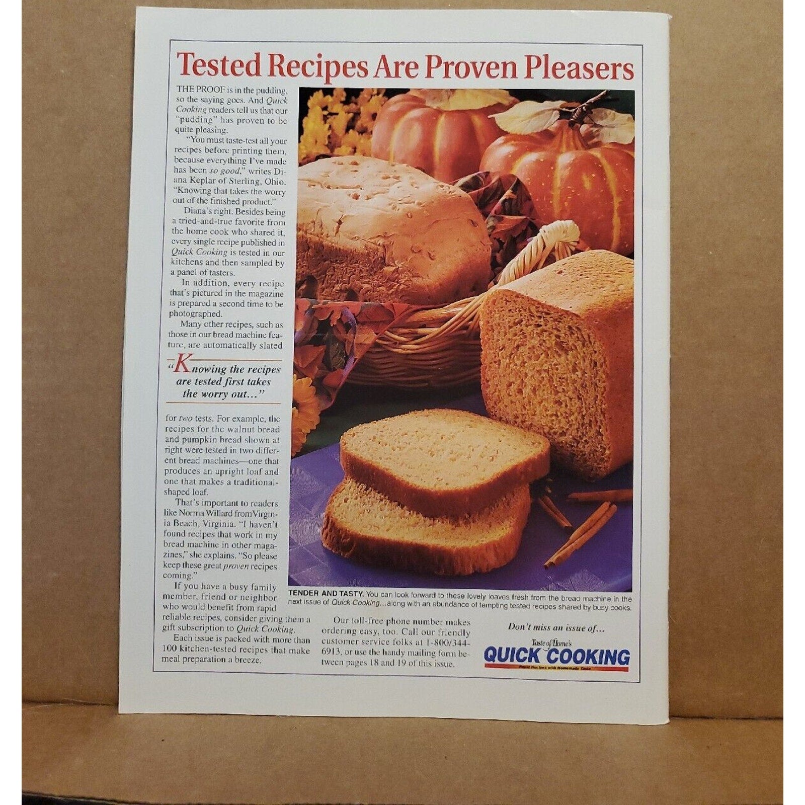 Taste of Home’s Quick Cooking Magazine – July/August 1999