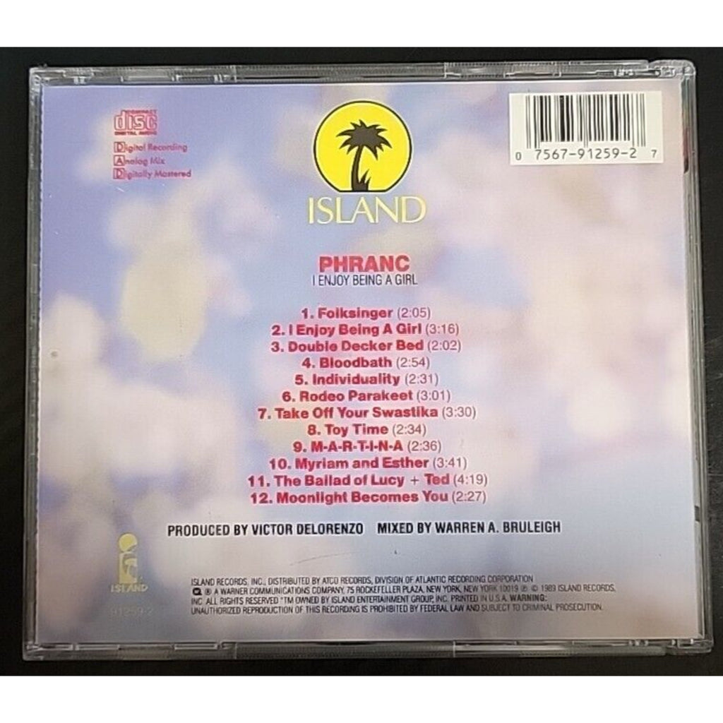 I Enjoy Being A Girl. Phranc. (CD)