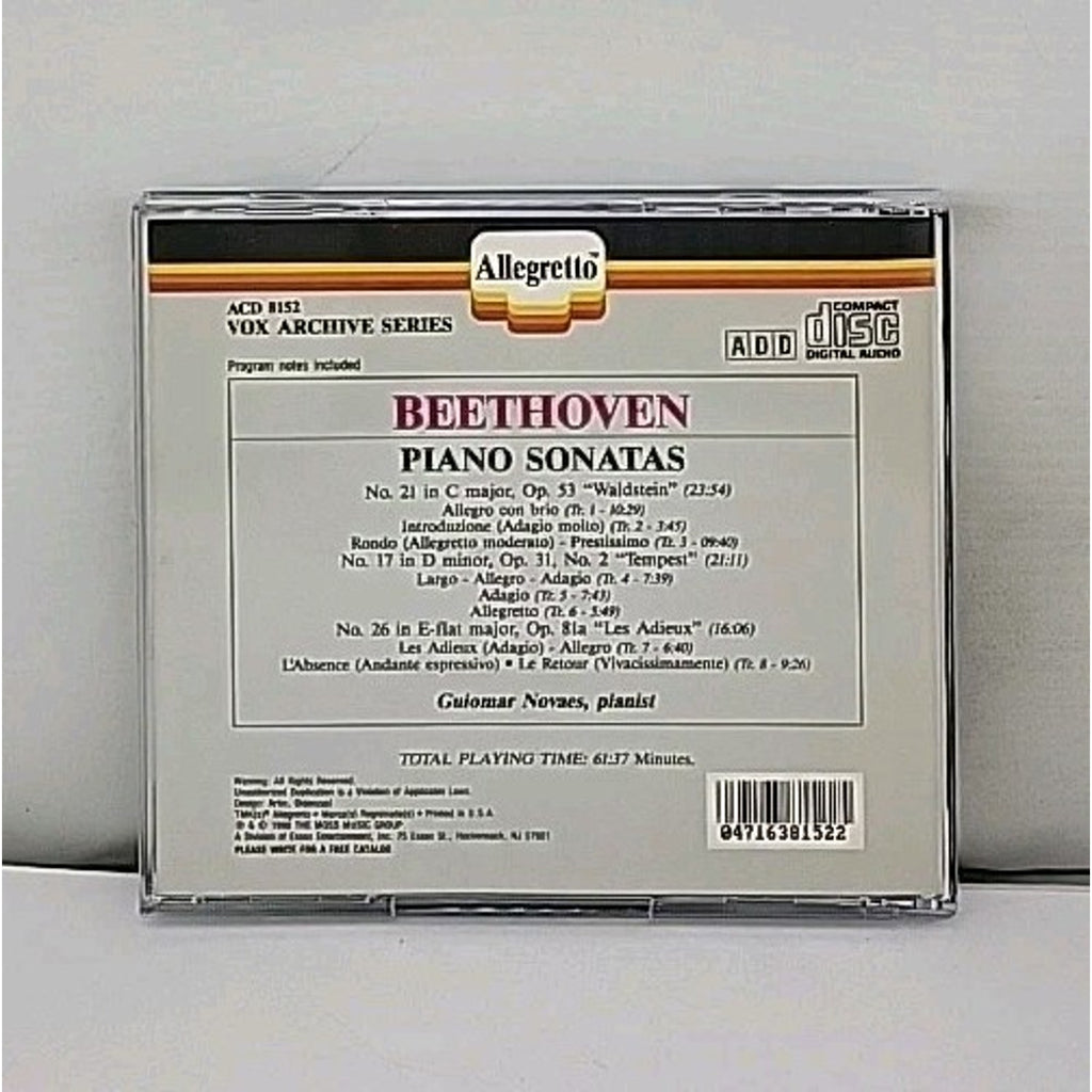 Piano: Beethoven: Piano Sonatas 21, 17 & 26 / Guiomar Novaes CD Allegretto Vox