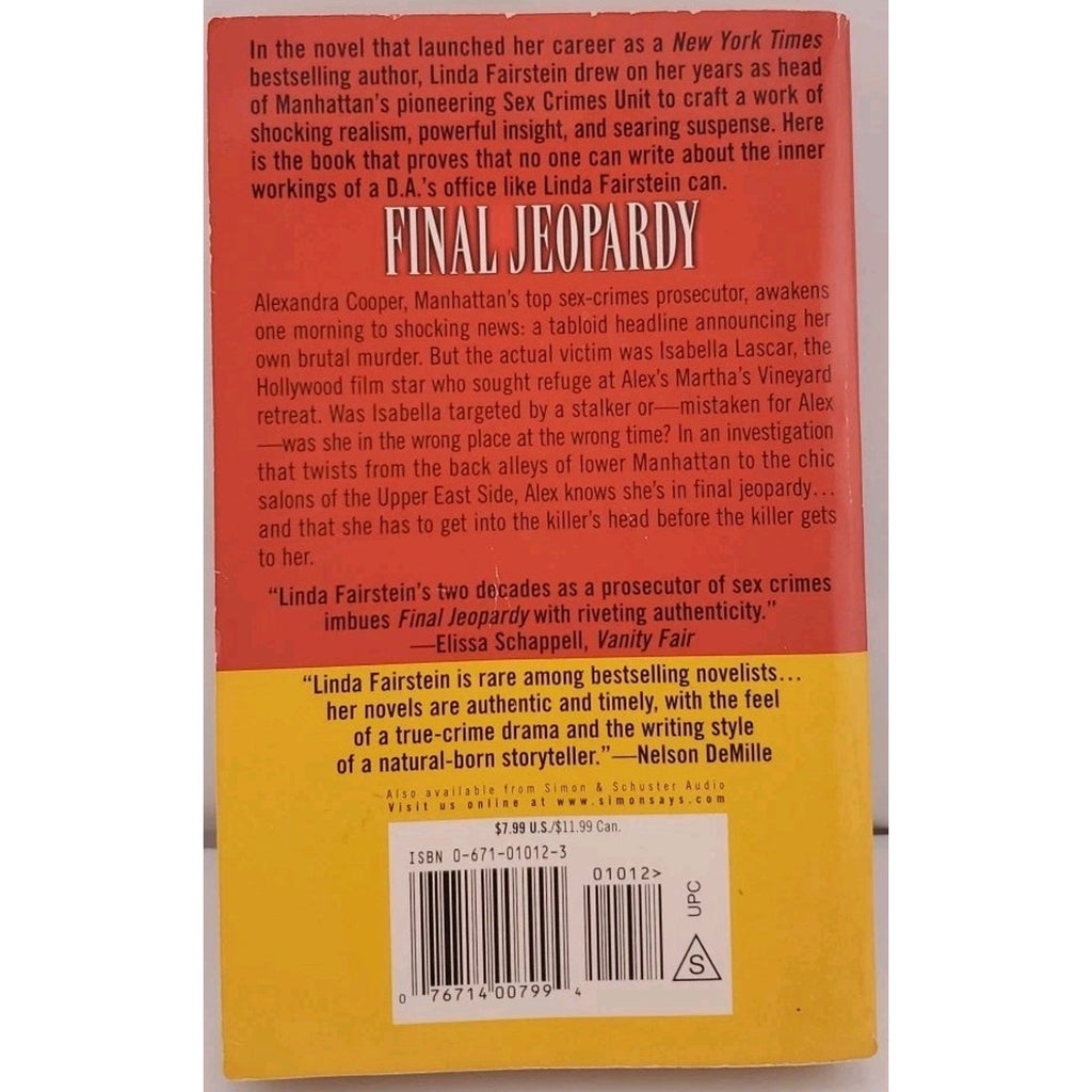Final Jeopardy by Linda Fairstein (2003, Mass Market)