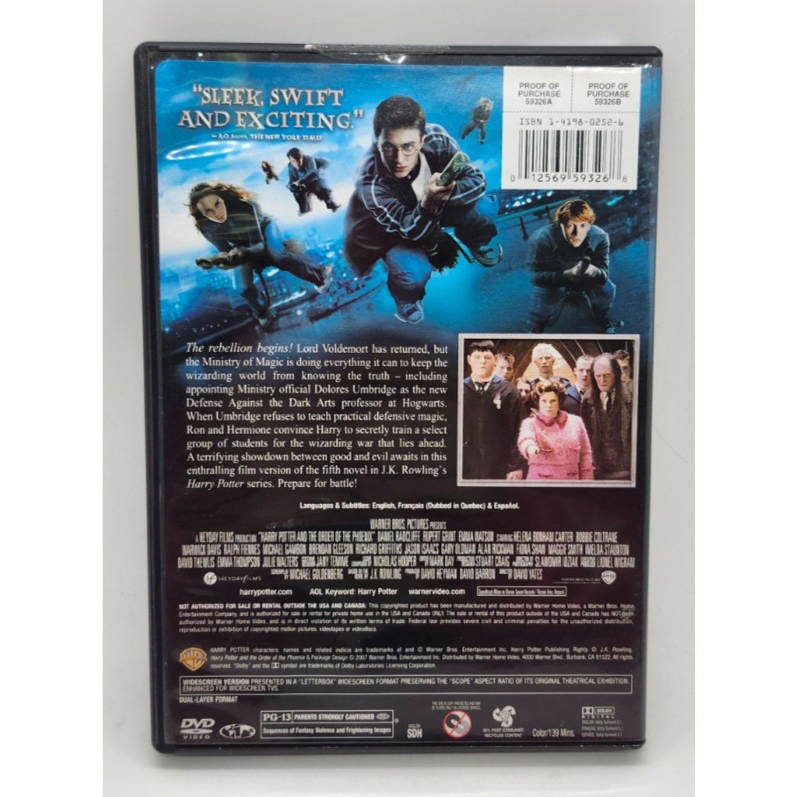 Harry Potter and the Order of the Phoenix (DVD, 2007, Widescreen)