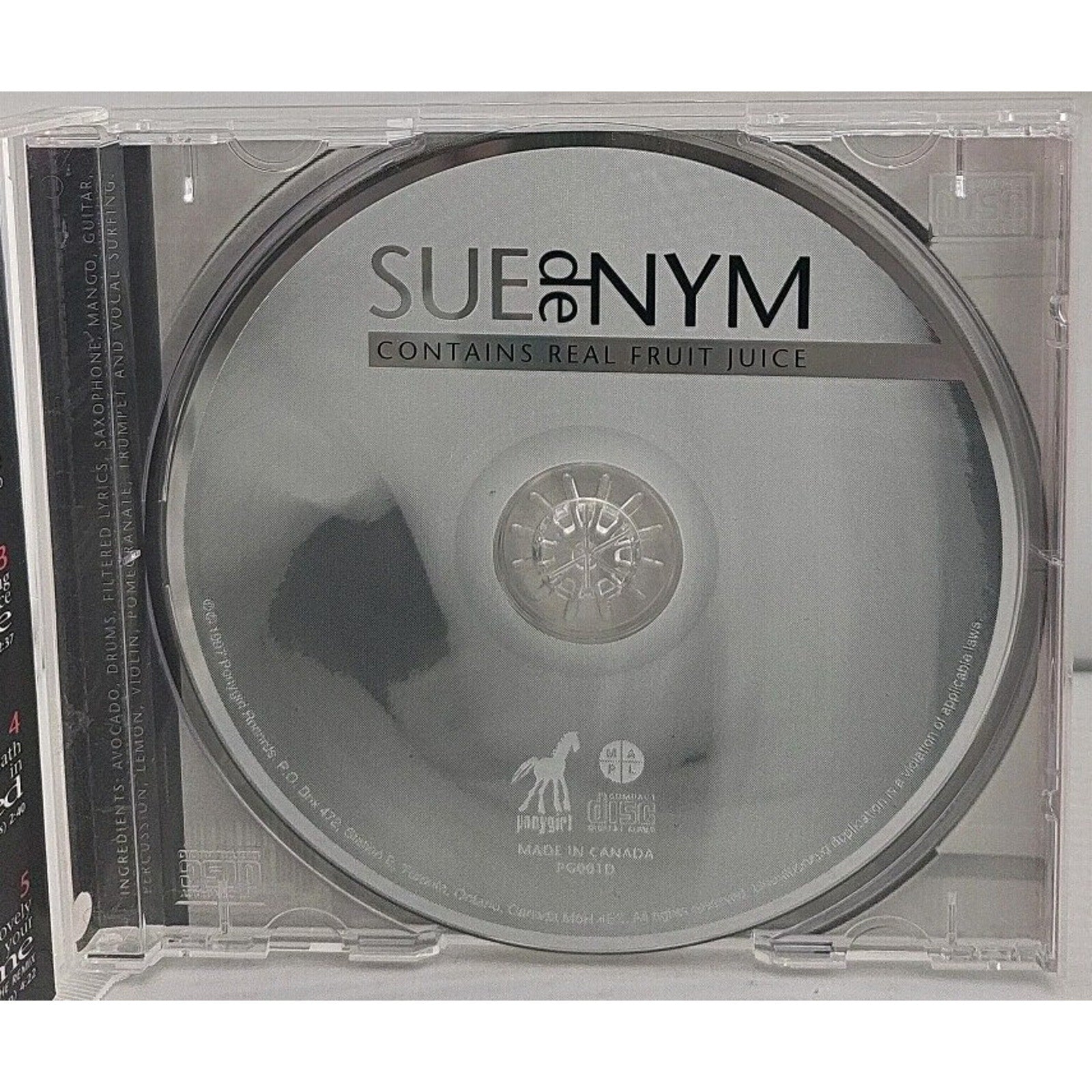 Sue De Nym Contains Real Fruit Juice CD