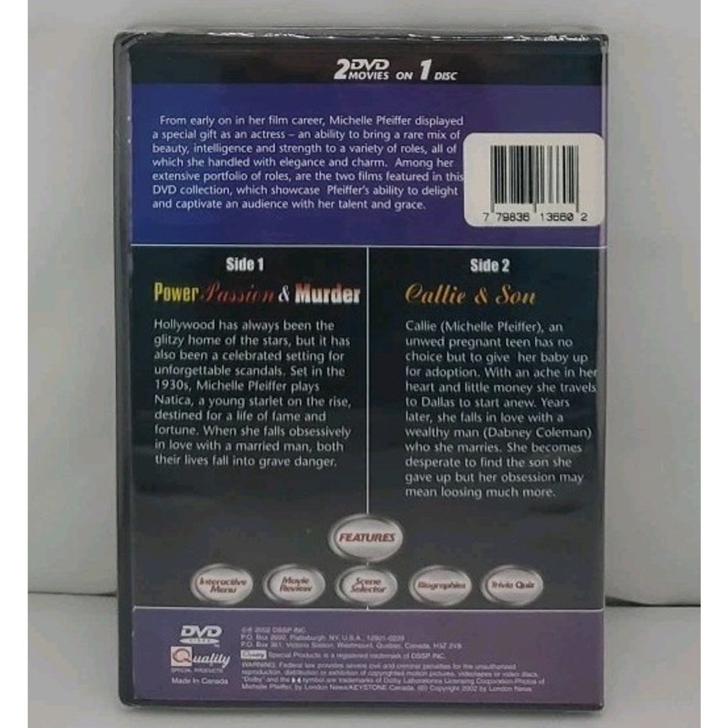 Power Passion & Murder/Callie & Son (DVD) *Brand New*