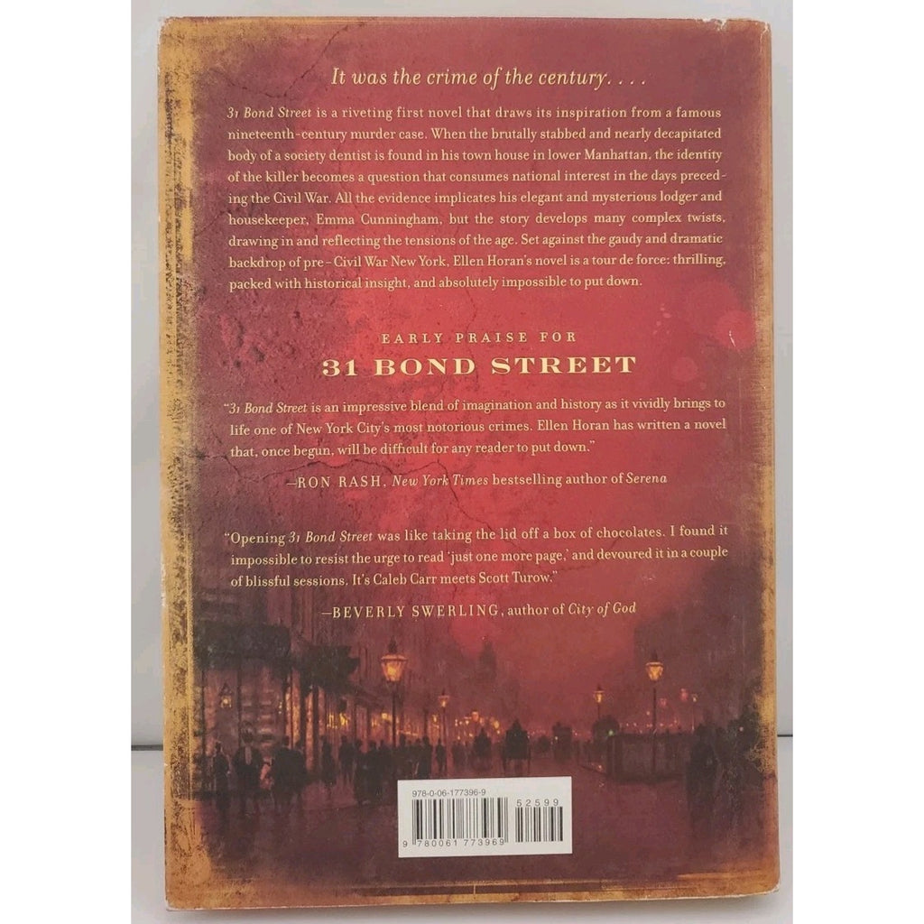 31 Bond Street : A Novel by Ellen Horan (2010, Hardcover)