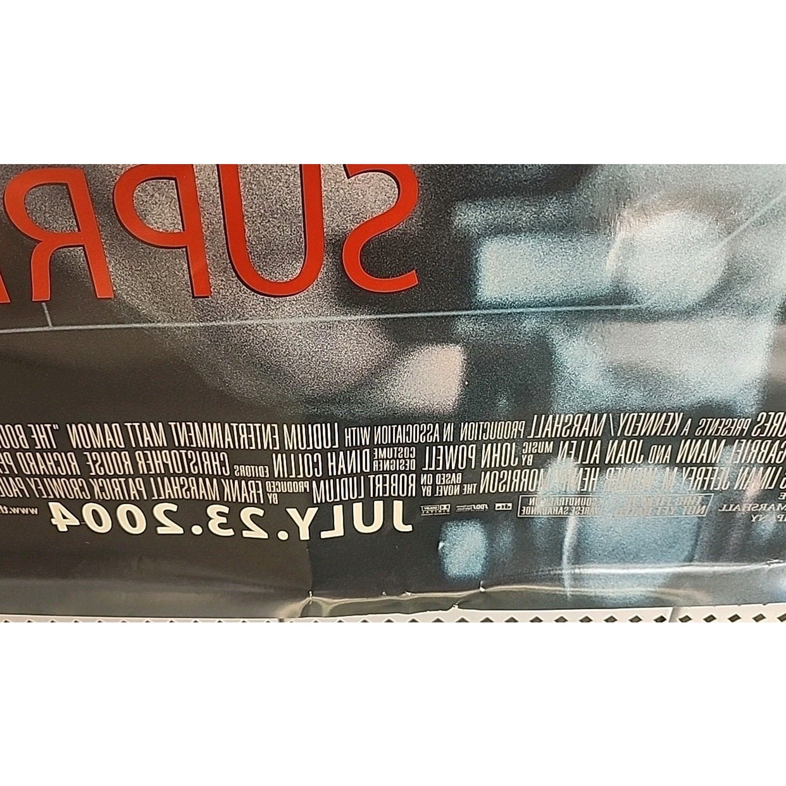 Bourne Supremacy Movie Poster 2 Sided Original 27x40 Matt Damon