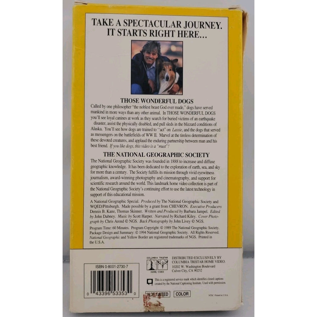 National Geographic Video - Those Wonderful Dogs (VHS, 1995)