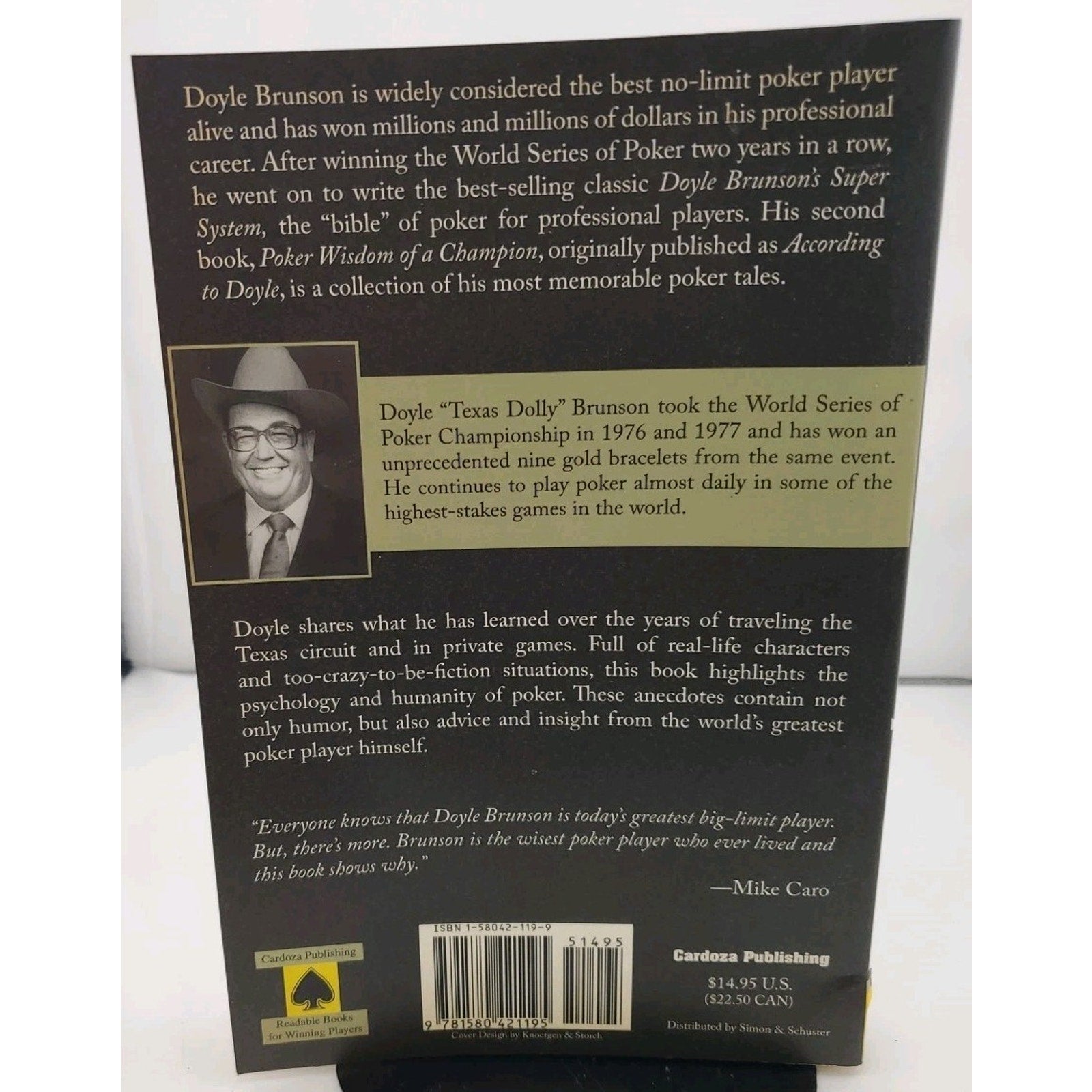 Poker Wisdom of a Champion by Doyle Brunson (2003, Trade Paperback)
