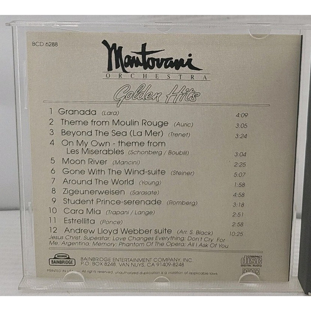 Mantovani Orchestra Golden Hits CD