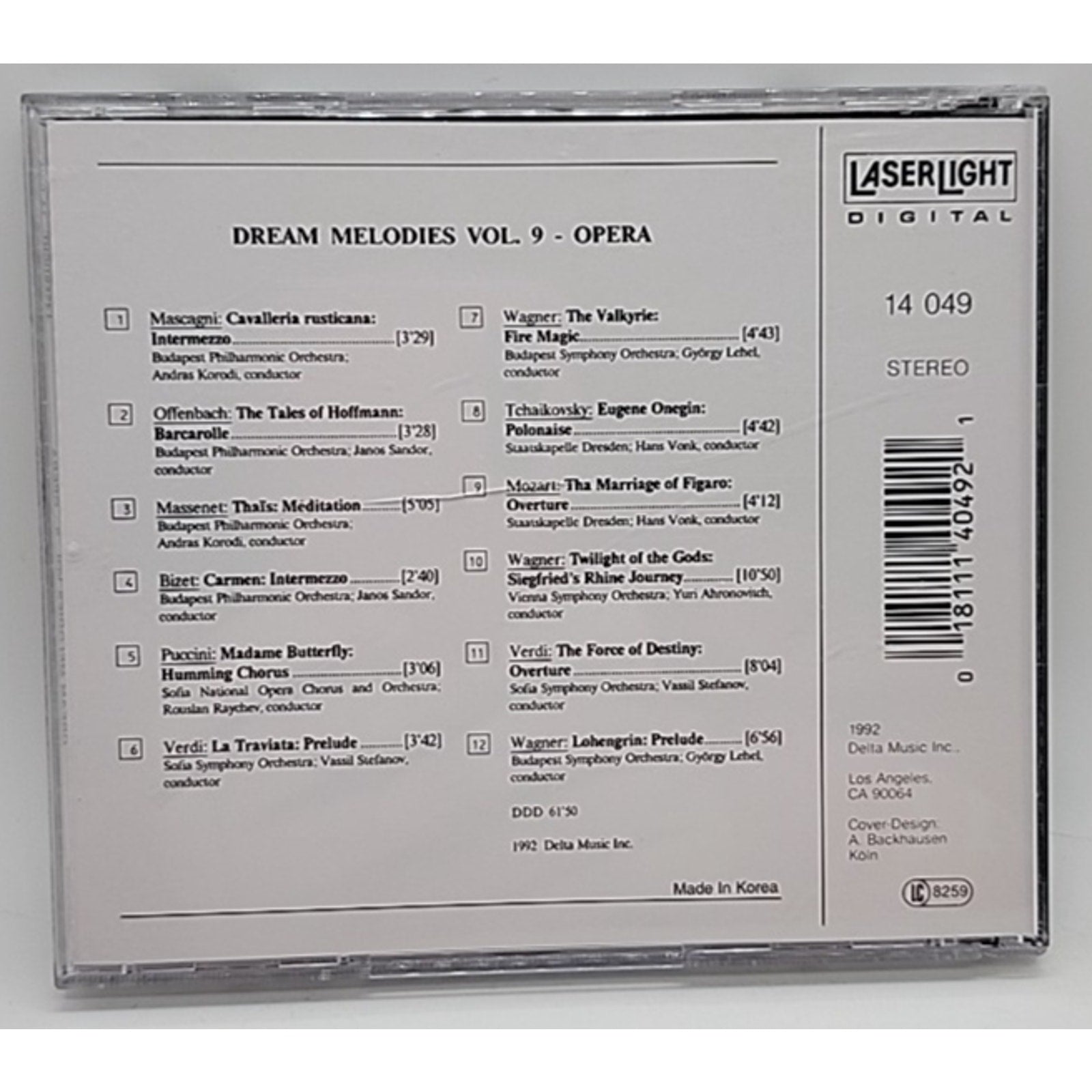 Dream Melodies Vol. 9-Opera by Various (CD, 1992)