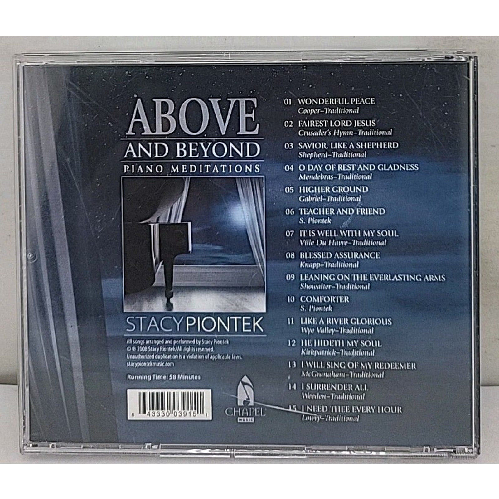 Above And Beyond Piano Meditations Audio CD by Stacy Piontek 2008 Chapel Music