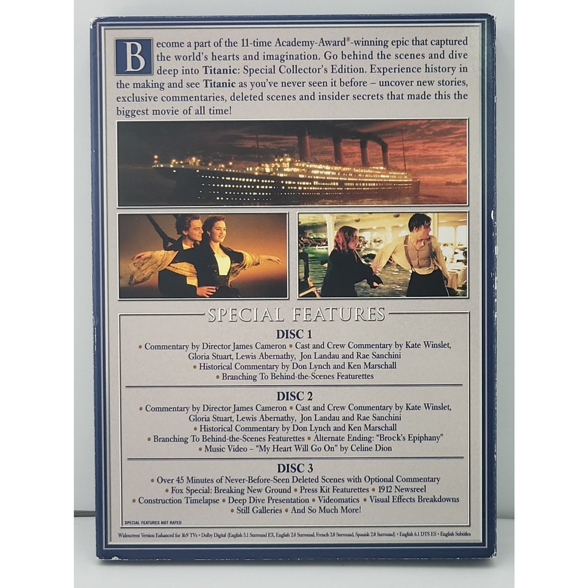 Paramount Pictures Titanic DVD 3-Disc Special Collector's Ed DiCaprio PG-13