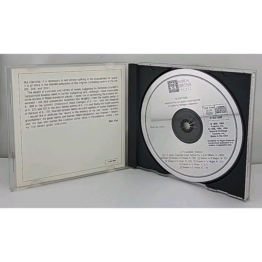 Eliot Fisk Performs Baroque Guitar Transcriptions CD