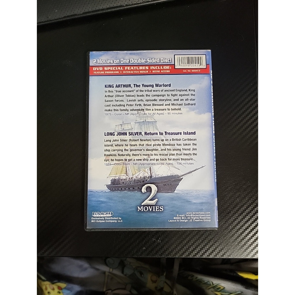 Kids Adventure Films Double Feature 2 Movies: King Arthur/Long John Silver (DVD)