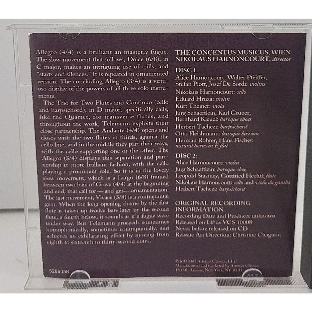 Telemann / Harnoncourt - Tafelmusik: Production III [Complete] (CD, 2 Disc,2005)