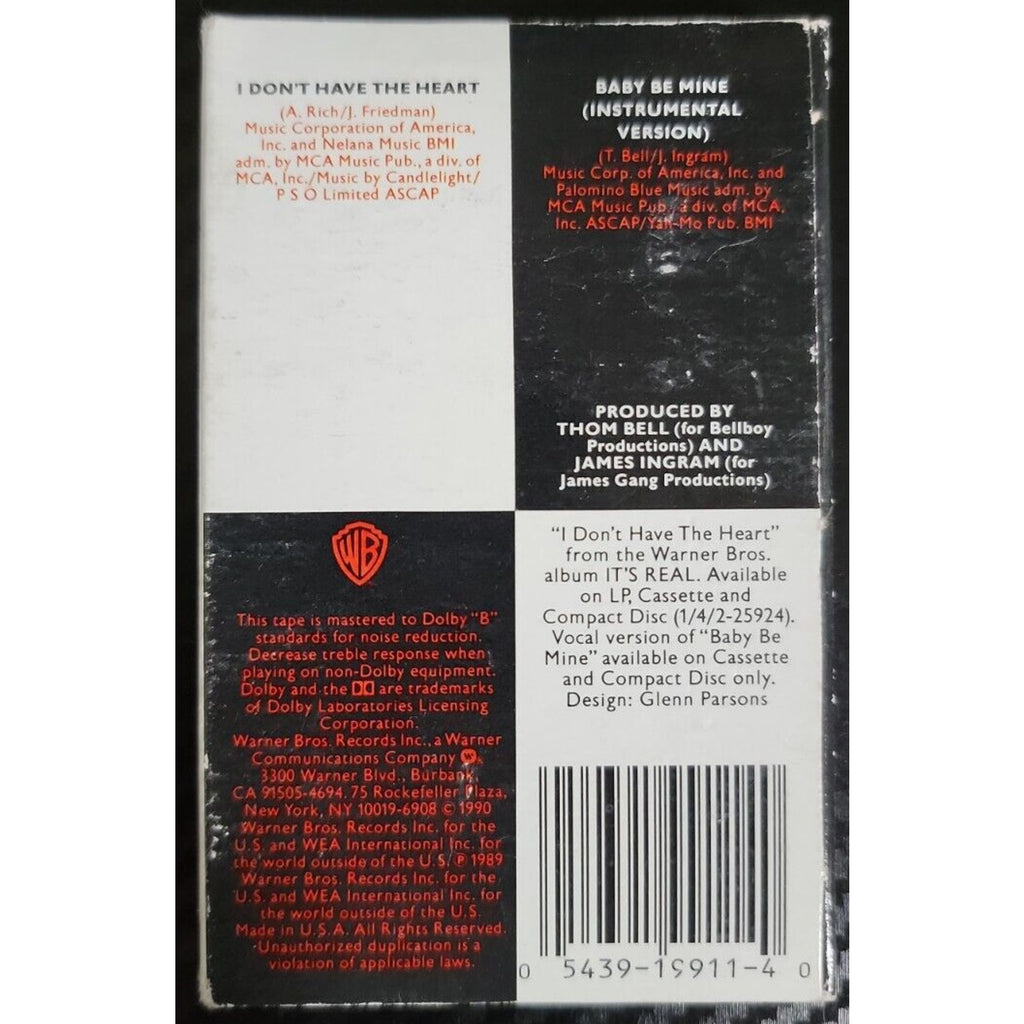 James Ingram I Don't Have A Heart Single Baby Be Mine Instrumental Cassette