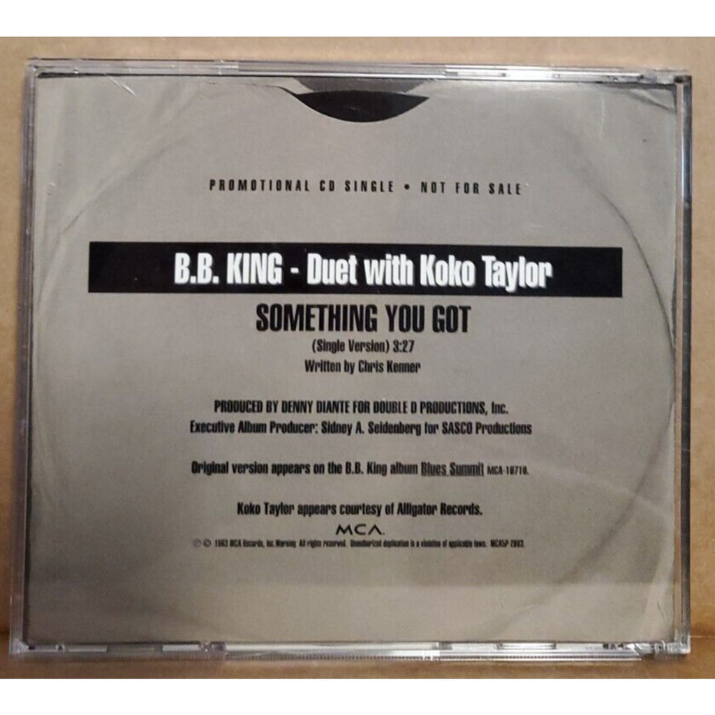 B.B. King Duet With Koko Taylor Something You Got (PROMO CD)