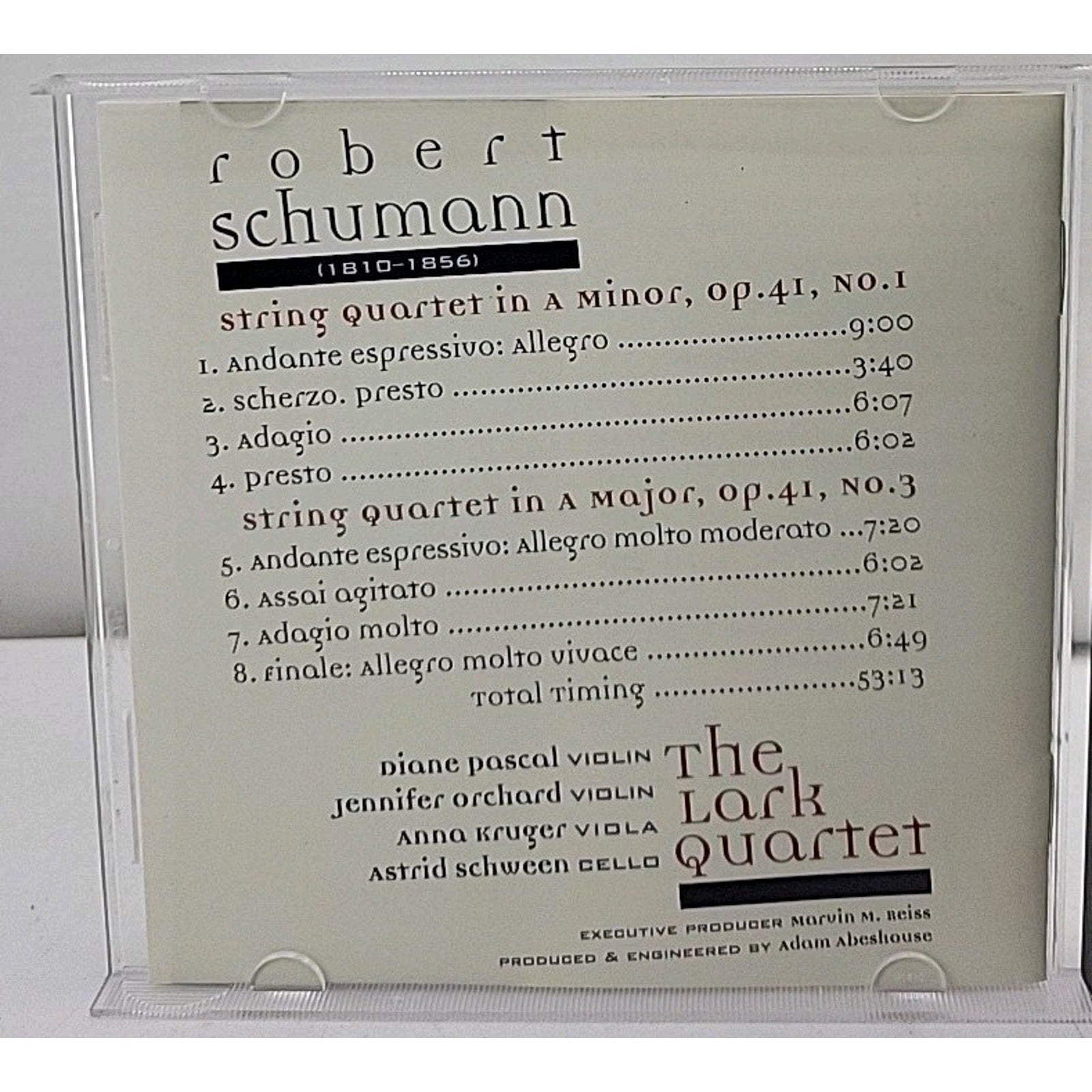 Qt Str 1/3 by R. Schumann (CD, 1997)