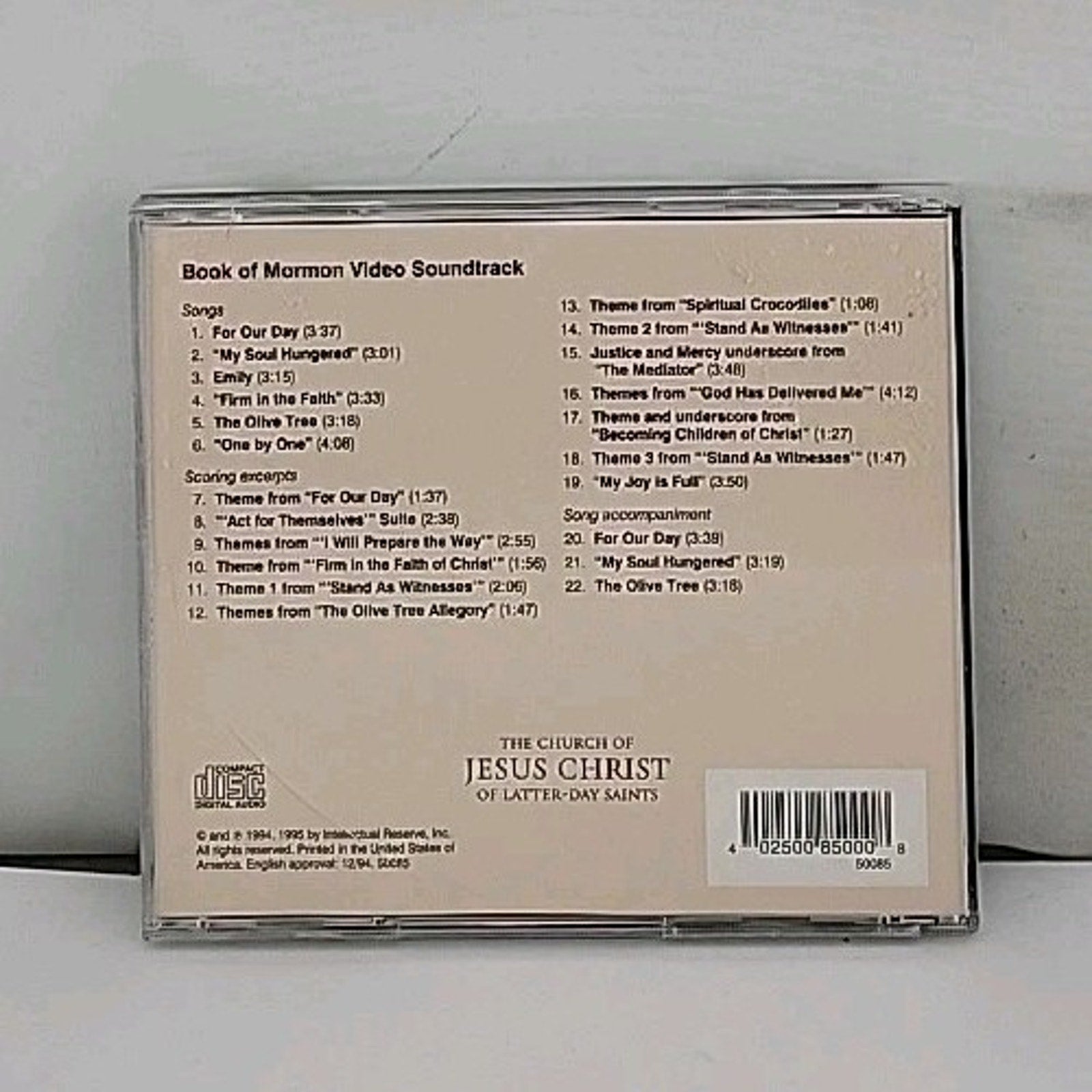 Book of Mormon Video Soundtrack: Latter-Day Saints (CD, 1994)