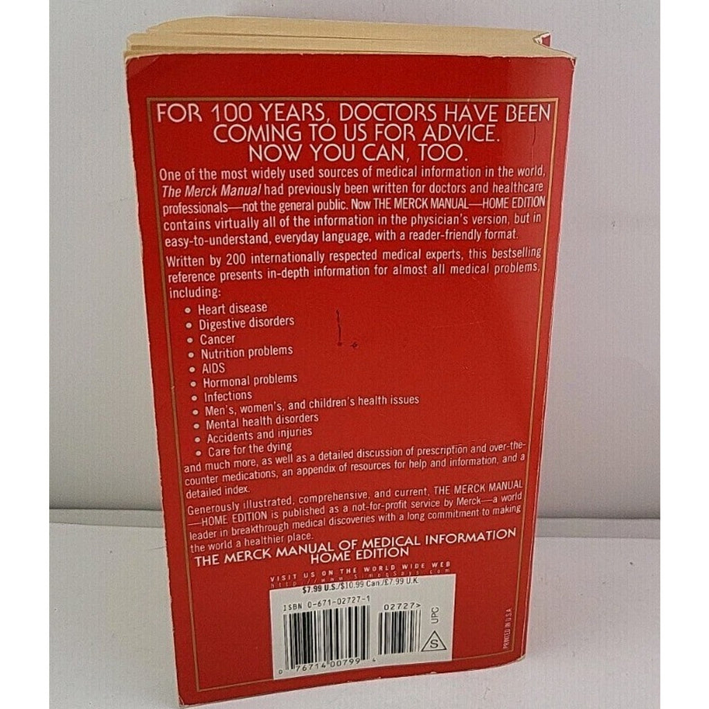 Merck Manual of Medical Information by Robert Berkow (1999, Mass Market)