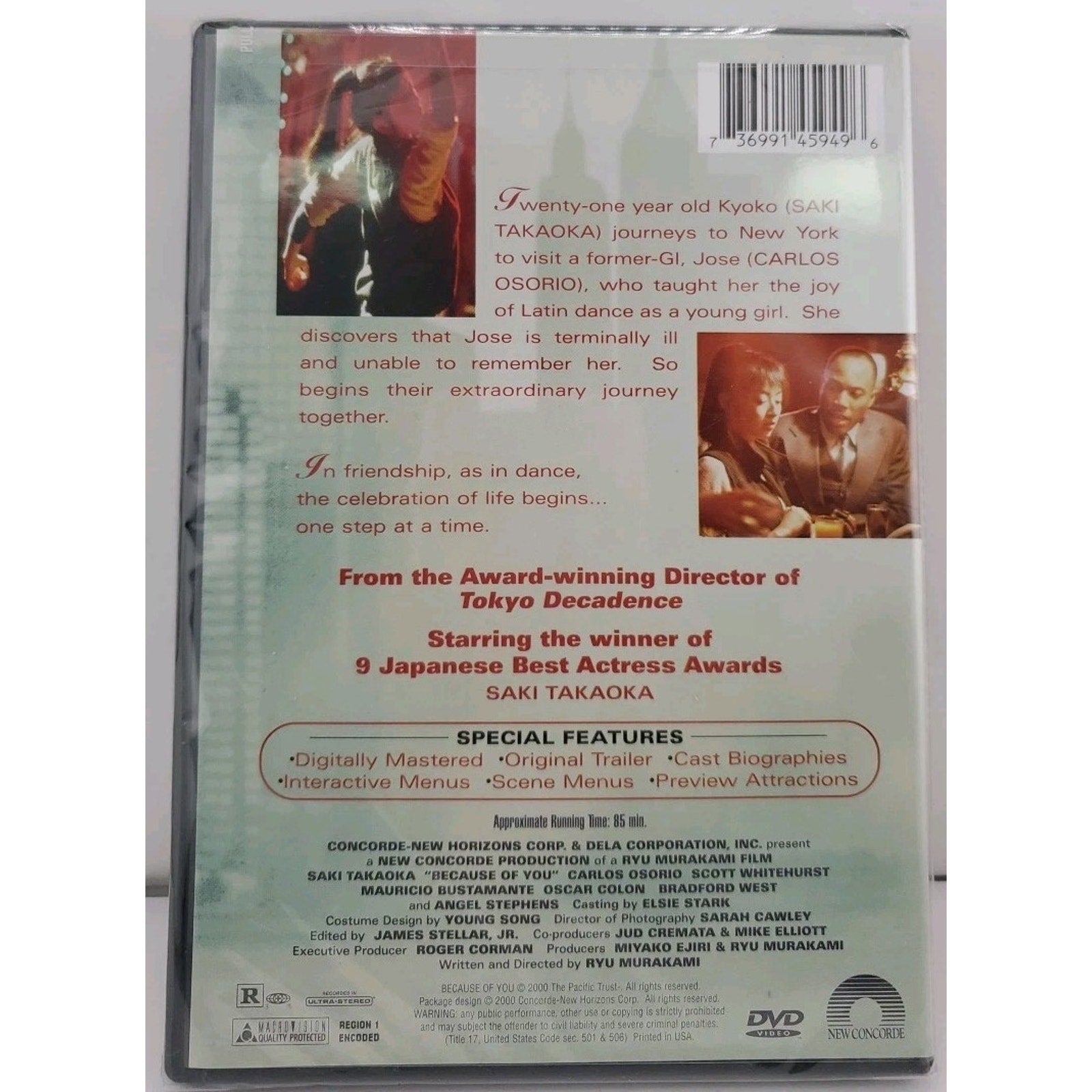 Because of You (DVD, 2000) *Brand New*