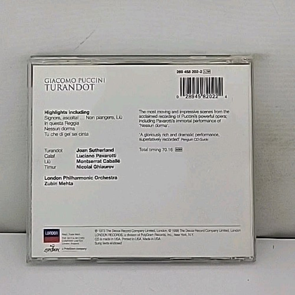 Turandot by Joan Sutherland (CD, 1998)