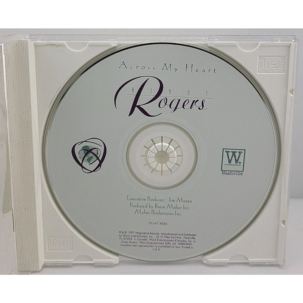Across My Heart By Kenny Rogers (CD, 1997, Word Nashville)